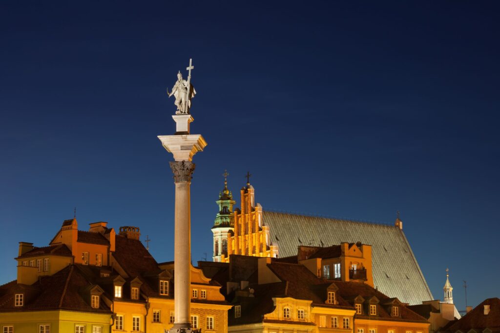 Warszawa nocą - Kolumna Zygmunta